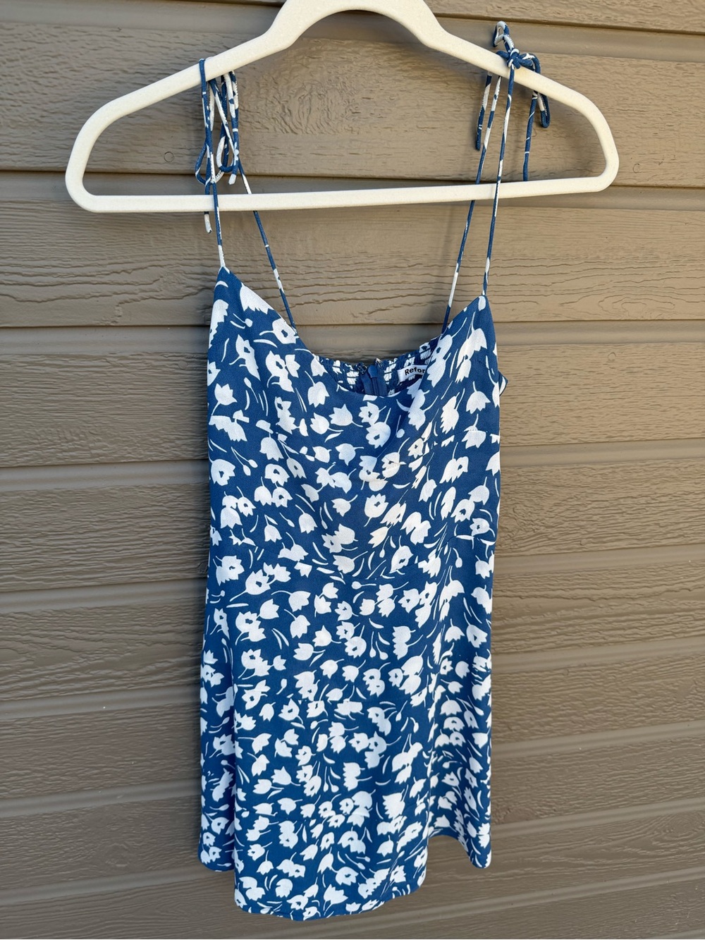 Reformation Othello Blue and White Floral Mini Dress Size 4